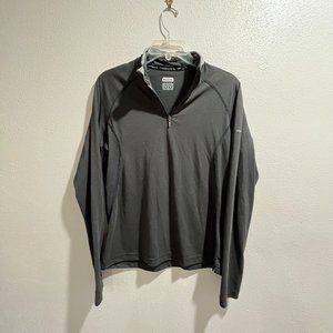 COLUMBIA Titanium Women's Lightweight Dk Grey 1/4-Zip Long-Sleeve Shirt - Size M